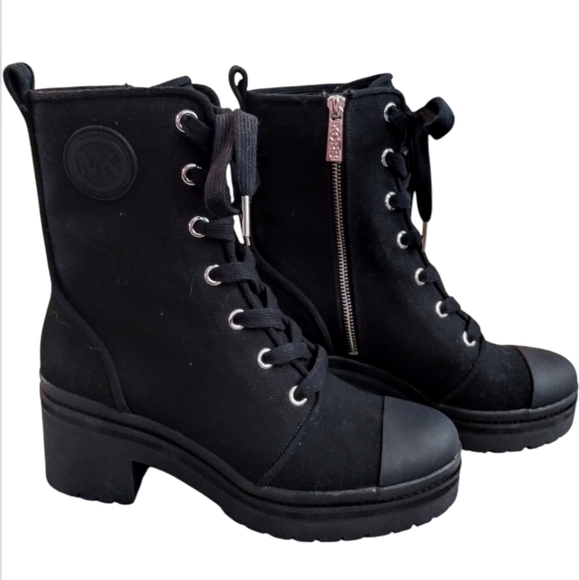 Michael Kors Black Combat Boots NWOT Size 9 M - Picture 1 of 7